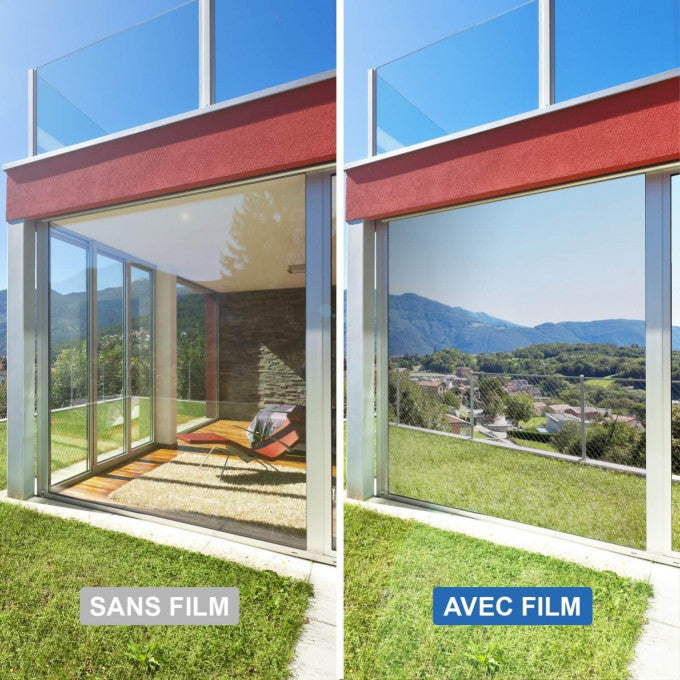 فيلم تضليل النوافذ ذو تأثير المرآة ( 9 أمتار طول و 0.5 متر عرض )